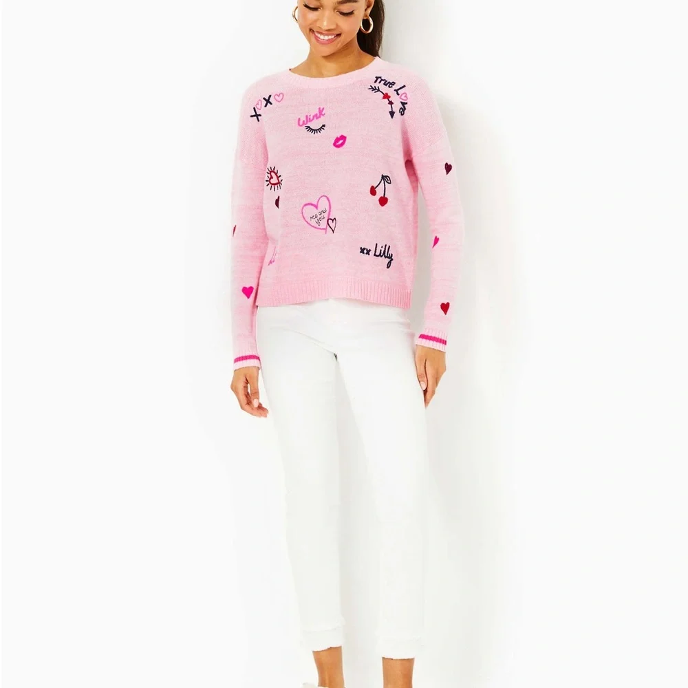 Lilly Pulitzer Valentine’s Day sweater XS 🎉HPx2🎉 - Picture 3 of 9